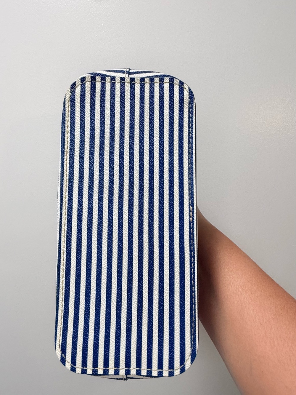 Dooney & Bourke Navy and White Striped Mini Satchel - Picture 5 of 14